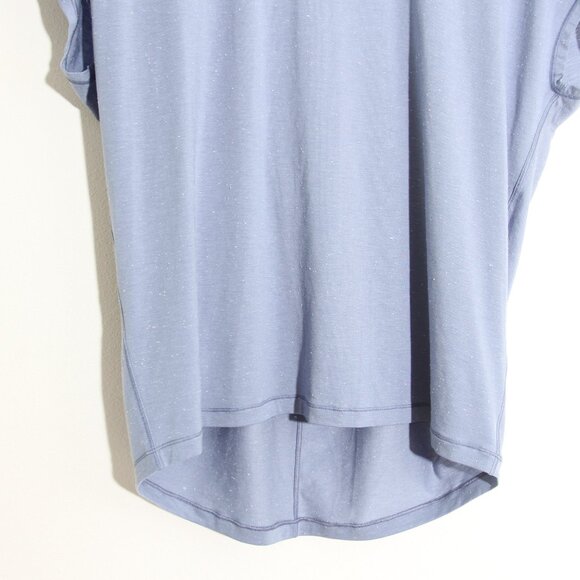 Lululemon Get Set Short Sleeve Tempest Blue White Speckled Open Back Keyhole - Picture 4 of 8